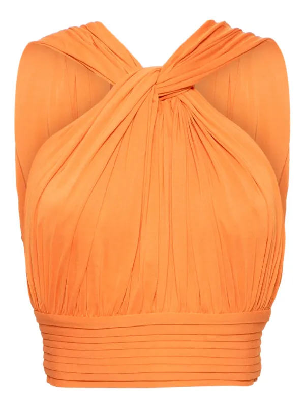 Herve L. Leroux Cut In Multiway Cropped Top | Orange | FARFETCH ZA