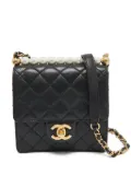 CHANEL Pre-Owned Pearl Flap leather cross body bag - Black