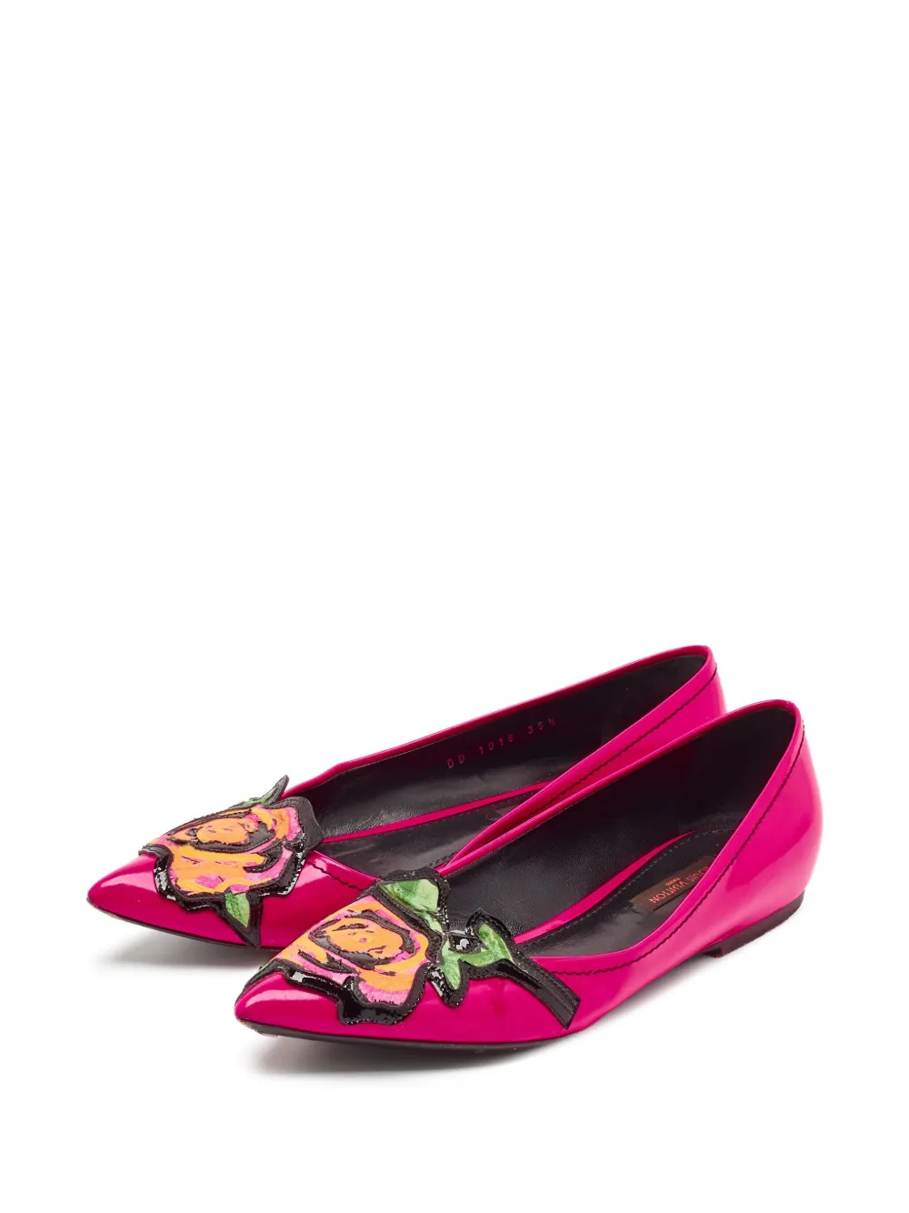 Louis Vuitton Pre-Owned Pumps met geborduurde roos en puntige neus - Roze