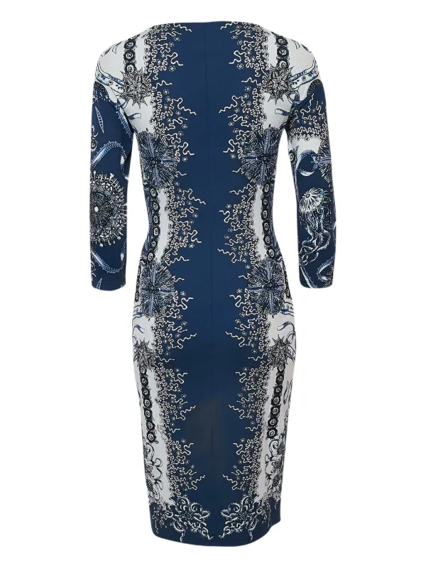Roberto Cavalli Vintage Printed Bodycon Dress | Blue | FARFETCH GE