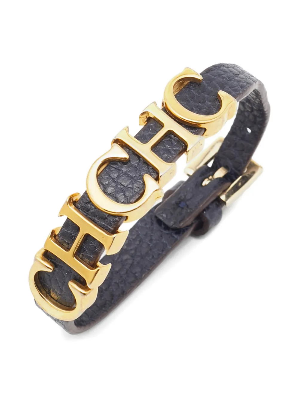 Carolina Herrera Vintage pre-owned leather logo-charm bracelet | Image 2