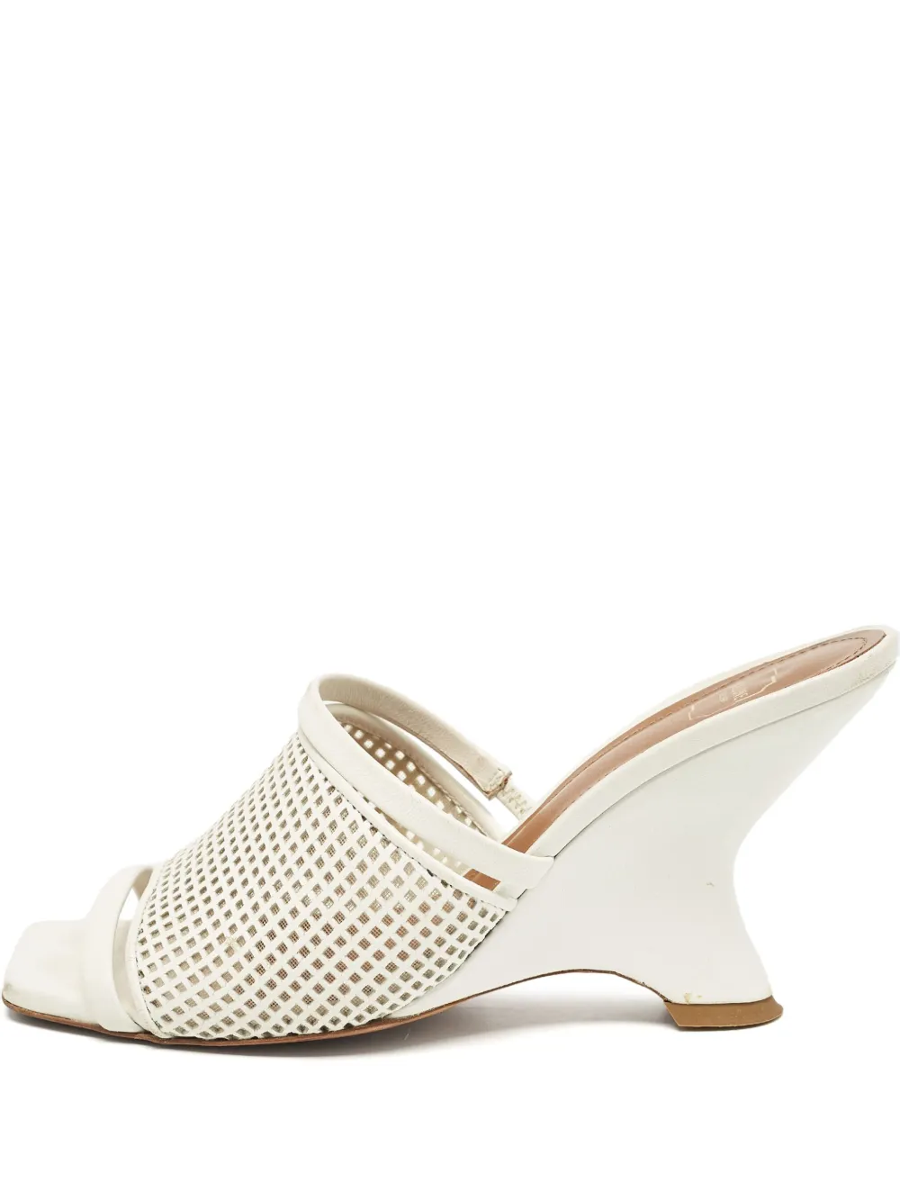 Malone Souliers 80mm leather heeled mules | White | Image 1