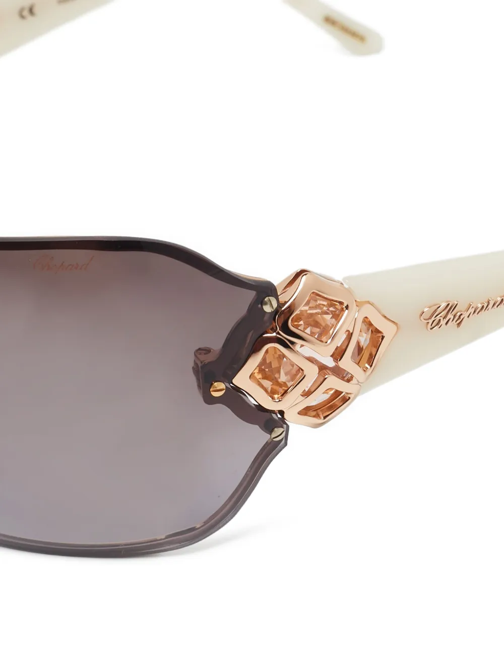 Chopard Pre-Owned Crystal-embellished shield-frame sunglasses | Image 2