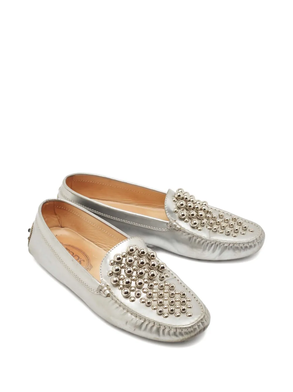 Tod's Vintage Pre-owned leren loafers met studs - Grijs