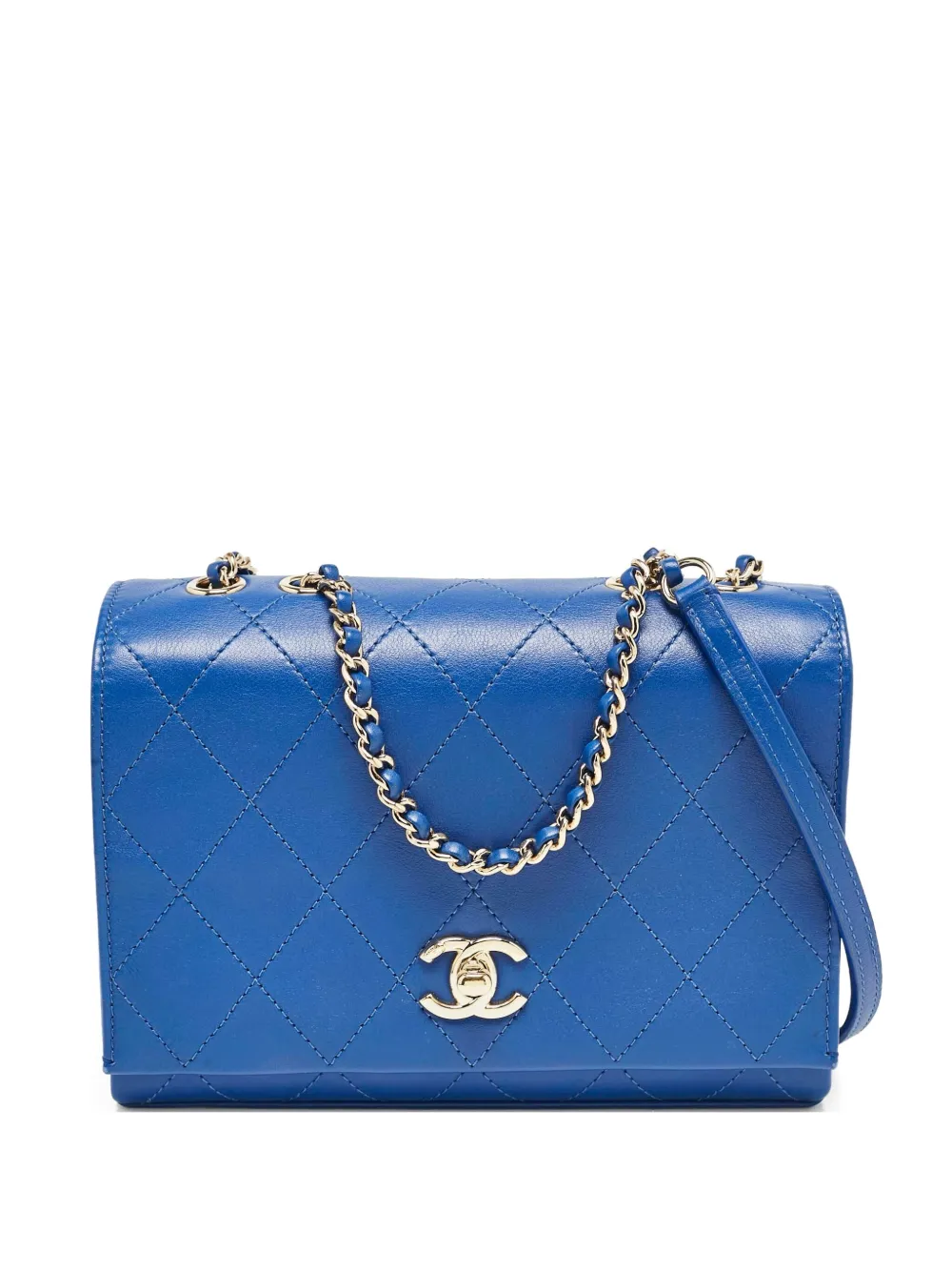 CHANEL Pre-Owned diamond-quilted shoulder bag - ブルー CHANEL Pre-Owned diamond-quilted shoulder bag - ブルー