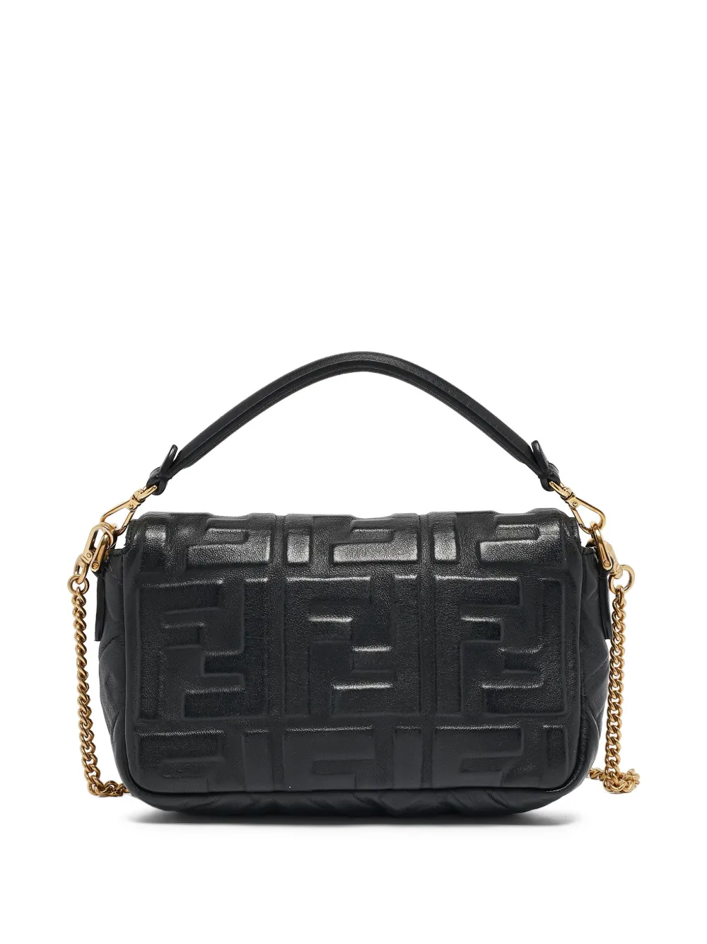 Pre-owned Fendi Mini Baguette Leather Shoulder Bag