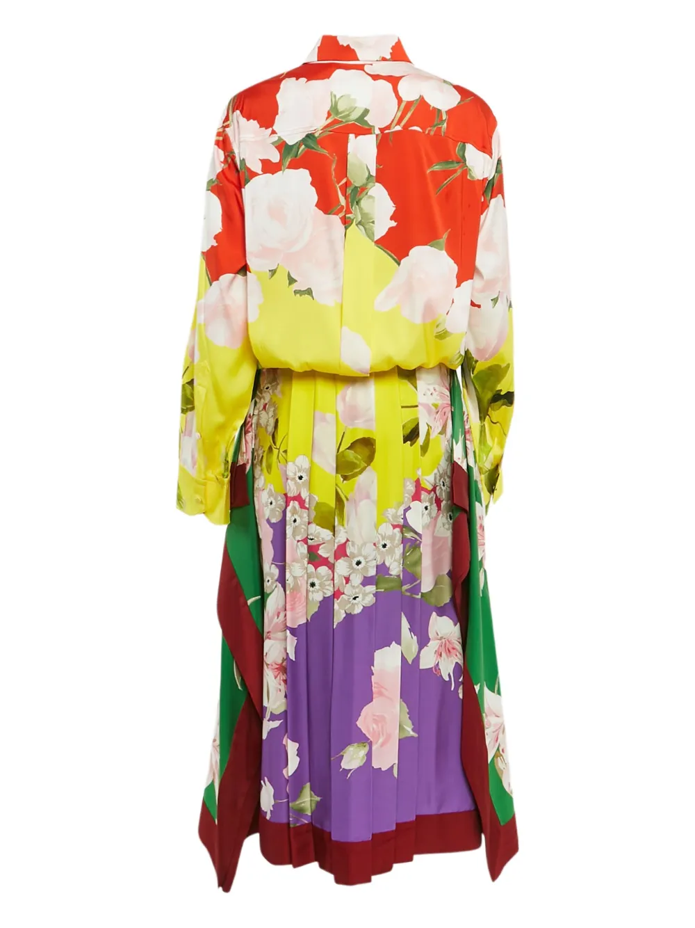 Valentino Garavani Pre-Owned Geplooide jurk met bloemenprint - Rood
