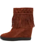 Le Silla pre-owned 110mm fringed boots - Brown