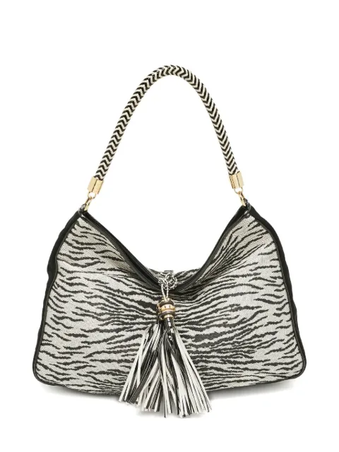 Gianfranco Ferré Pre-Owned zebra-pattern leather-trim shoulder bag