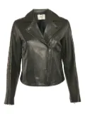 Fendi Pre-Owned leather zucca-tape jacket - Black
