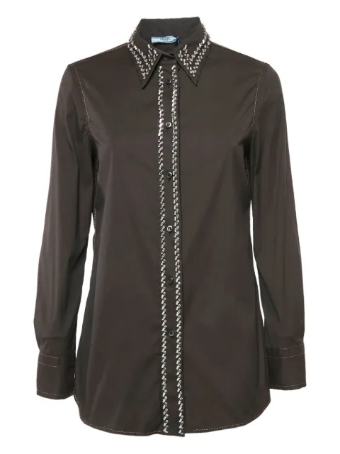 Prada Pre-Owned 2024 crystal-embellished shirt