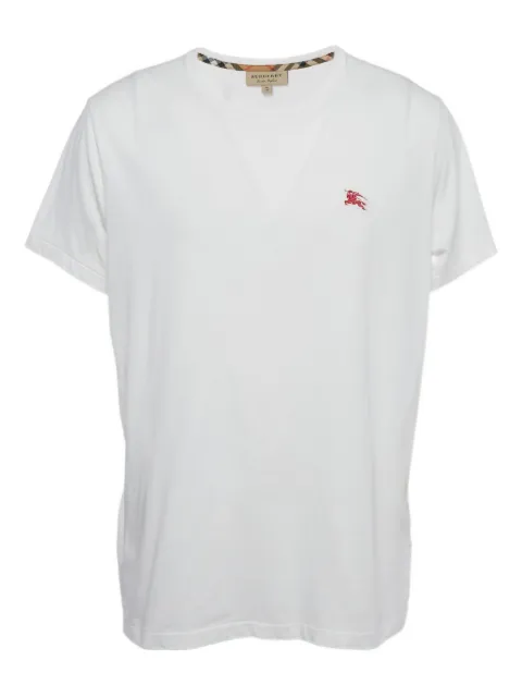Burberry Pre-Owned logo-embroidered cotton T-shirt