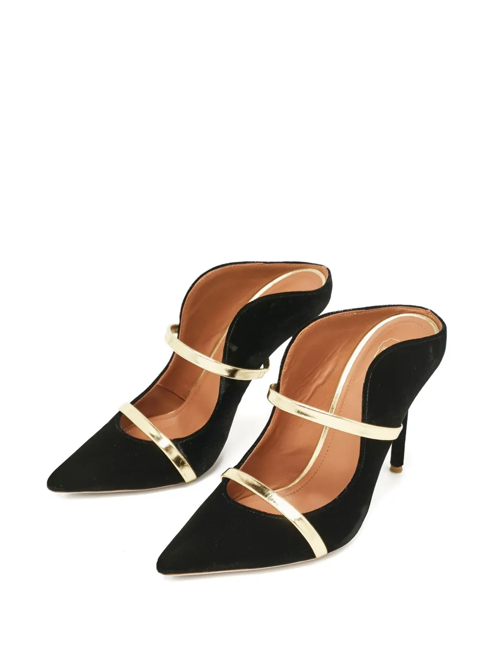 Malone Souliers Fluwelen muiltjes met hak - Zwart