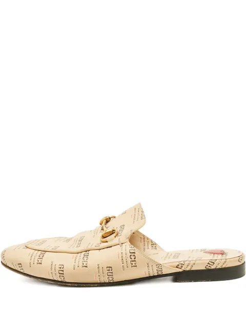 Gucci Pre-Owned logo-print leather mules