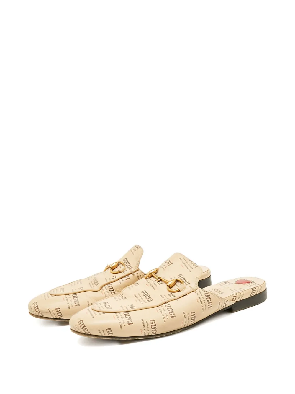 Gucci Pre-Owned Muiltjes met logoprint - Beige