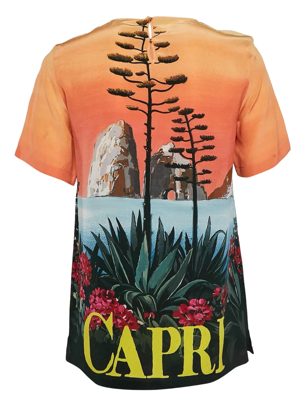 Dolce & Gabbana Pre-Owned Zijden T-shirt met korte mouwen Oranje