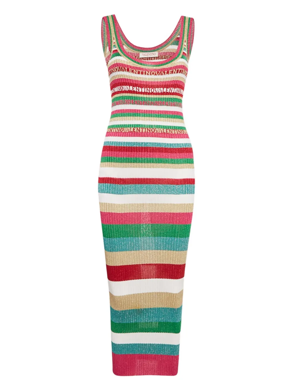 Valentino Garavani Pre-Owned ribbed striped dress | White | Image 1