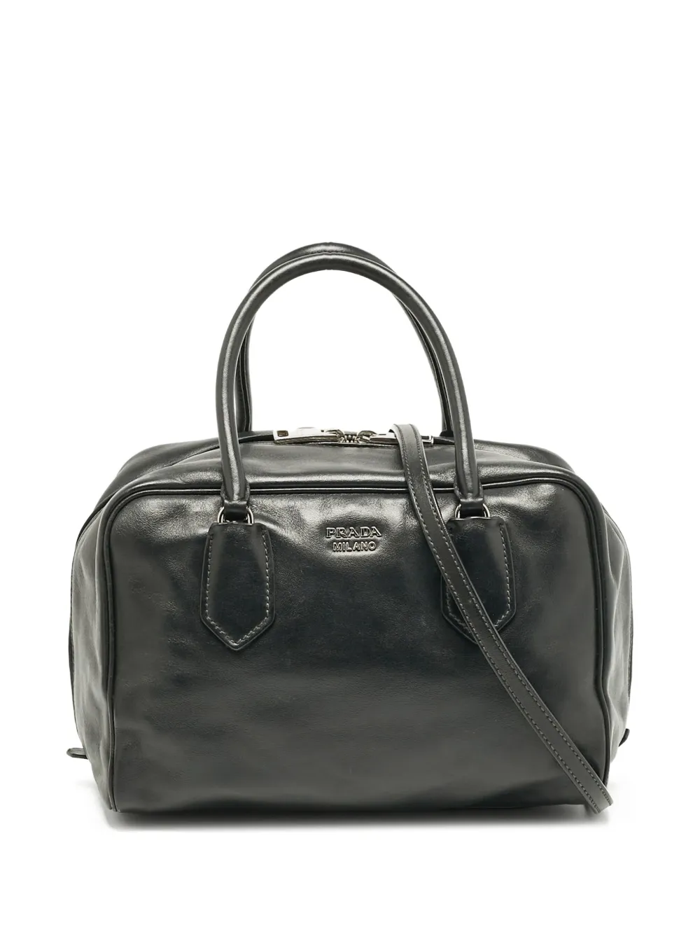 Prada Pre-Owned レザー サッチェルバッグ - ブラック Prada Pre-Owned レザー サッチェルバッグ - ブラック