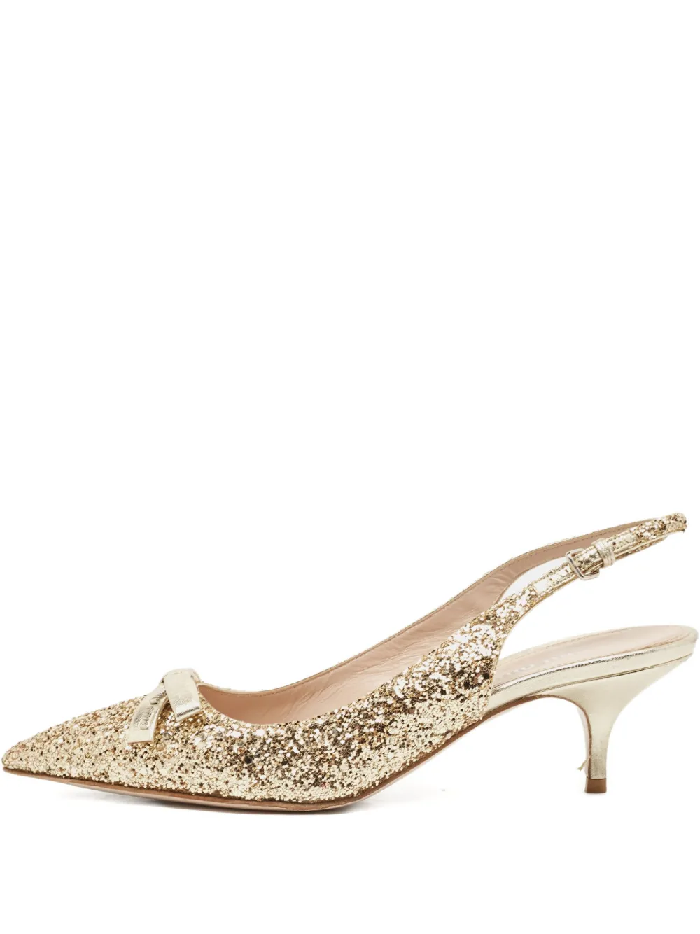 60mm bow-embellished slingback pumps