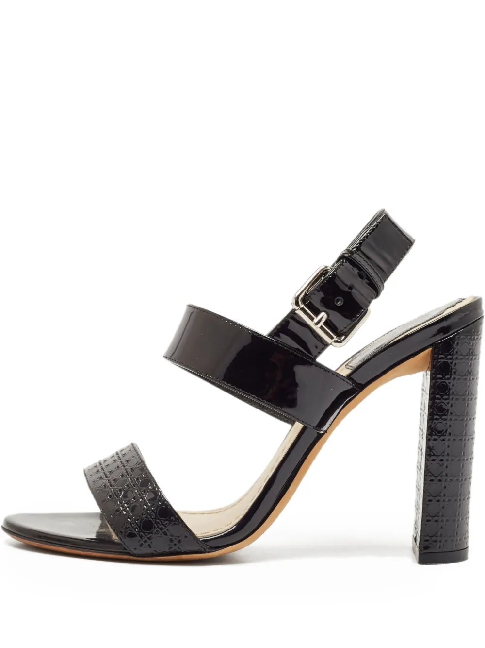 Pre-owned Dior 100mm Microcannage Patent-leather Sandals
