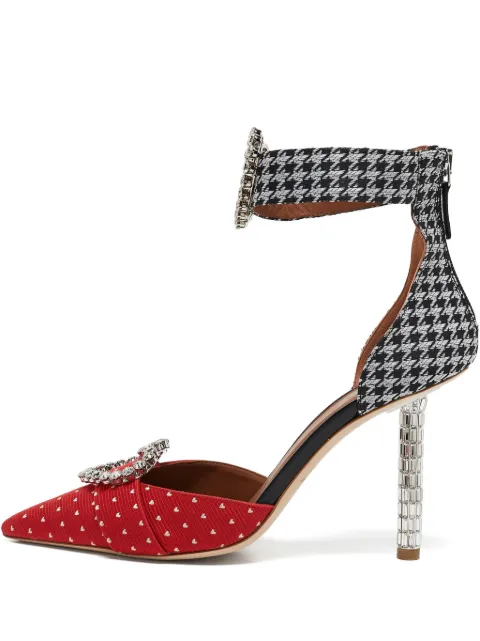Malone Souliers pre-owned 100mm heart-buckle ankle-strap pumps