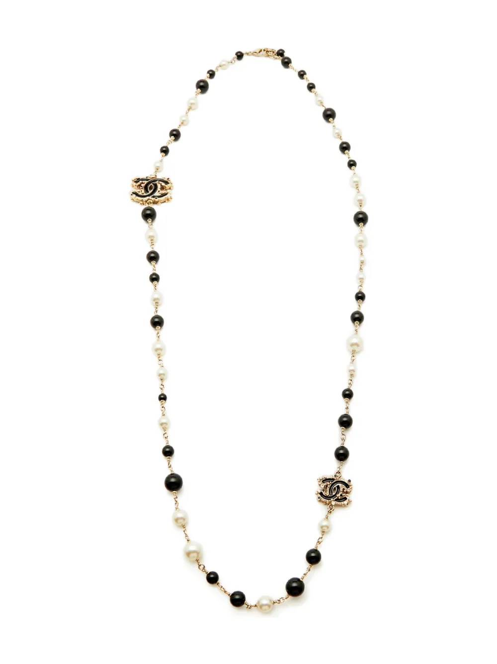 CHANEL Pre-Owned CC faux-pearl necklace - ゴールドトーン CHANEL Pre-Owned CC faux-pearl necklace - ゴールドトーン