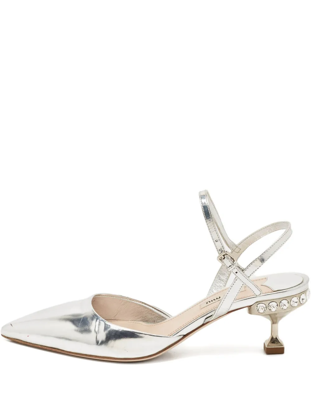 Pre-owned Miu Miu 60mm Crystal-heel Sandals