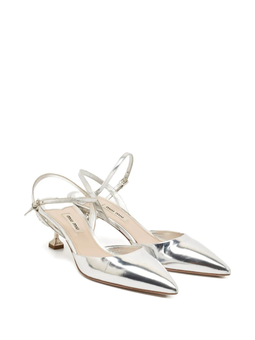 Miu Miu Pre-Owned 60 mm sandalen met hak en kristallen - Zilver
