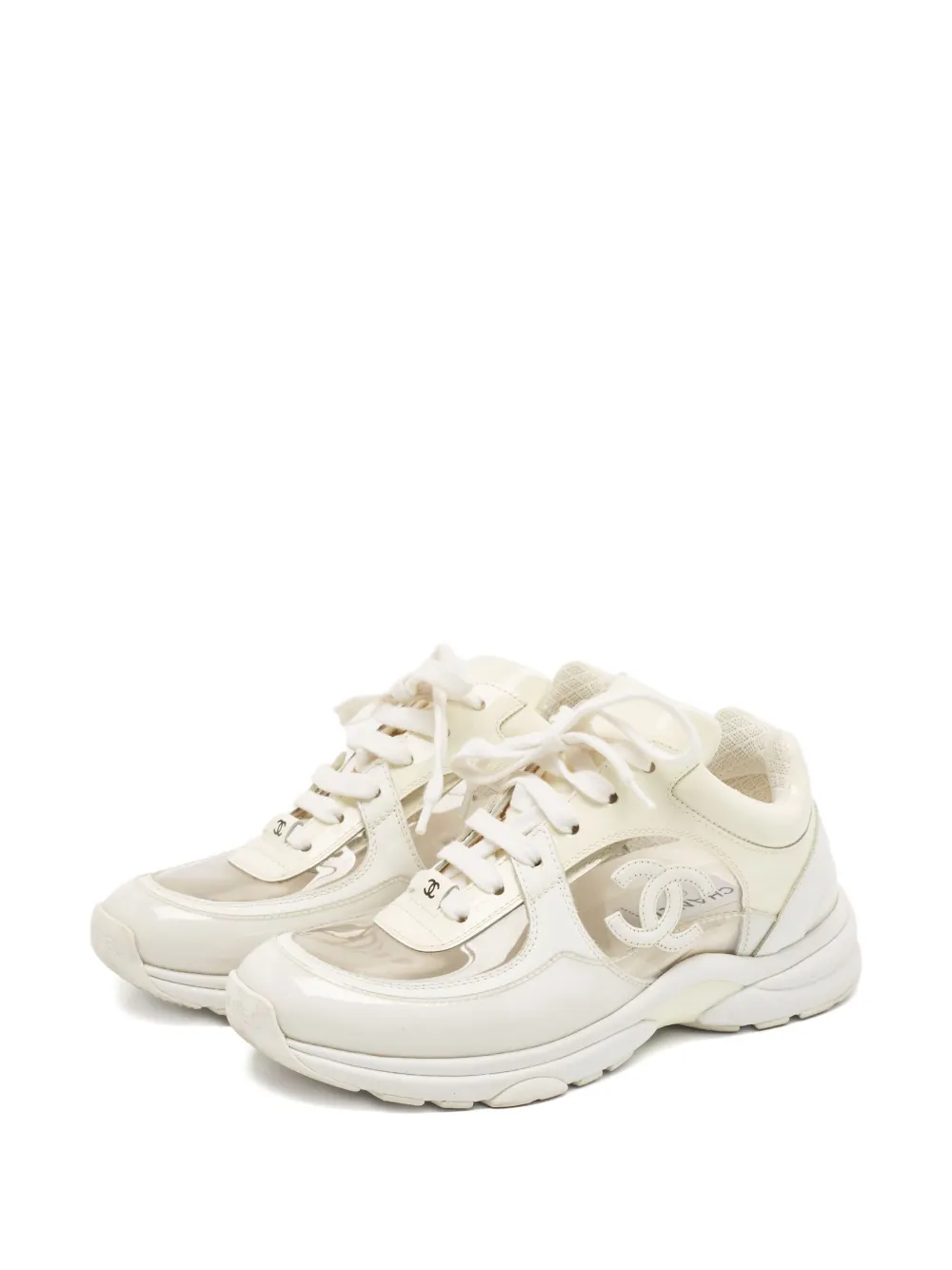 CHANEL Pre-Owned CC logo leather sneakers | Image 2