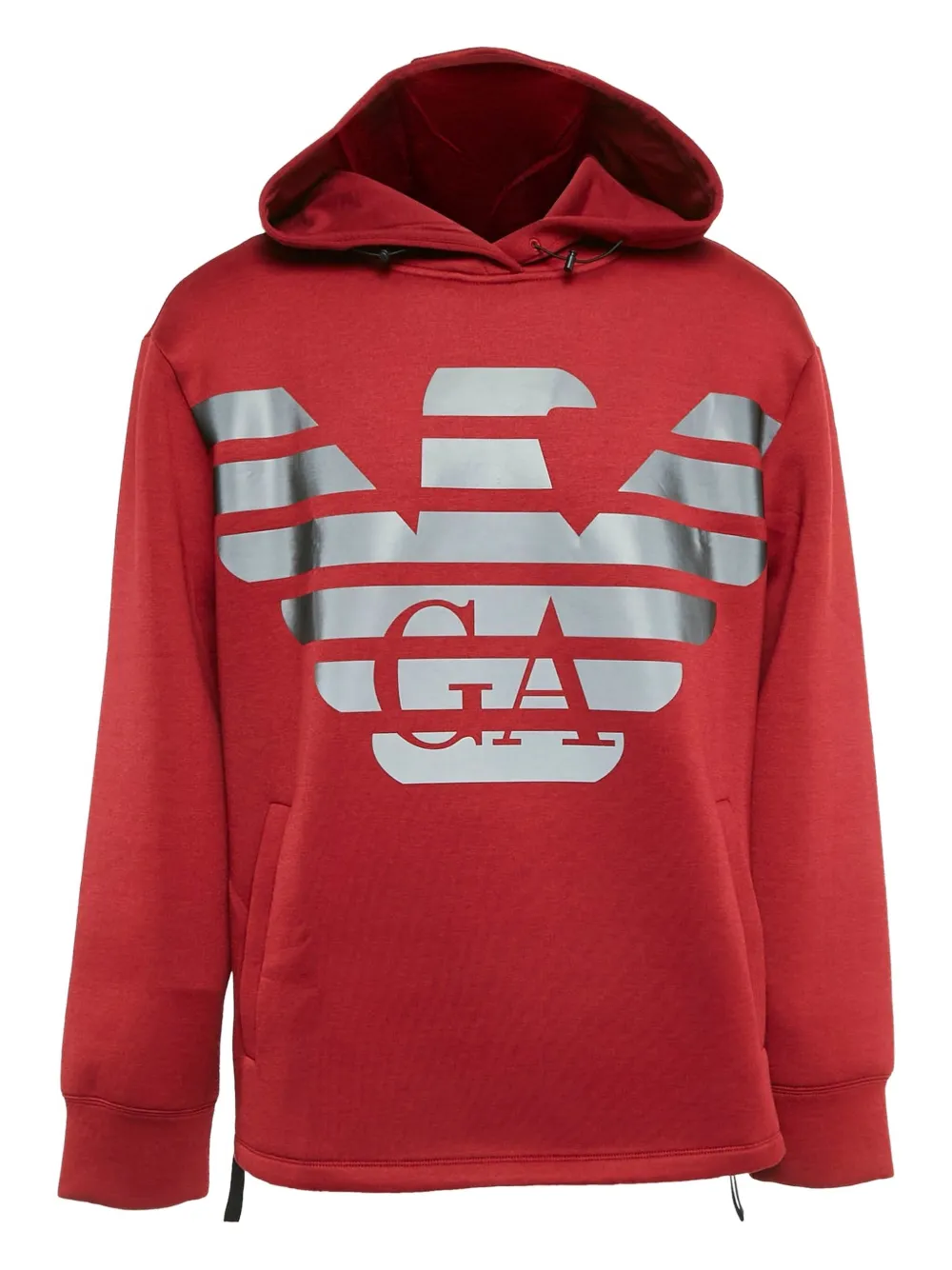 Emporio Armani Pre-Owned logo-print hoodie | Red | Image 1