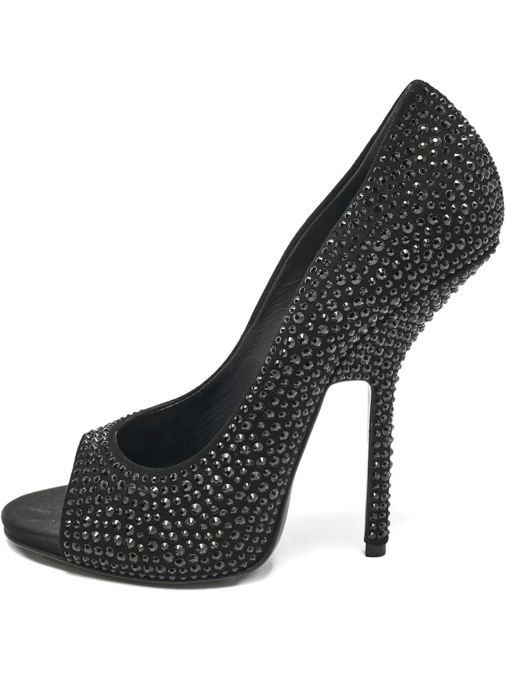 130mm leather heeled pumps