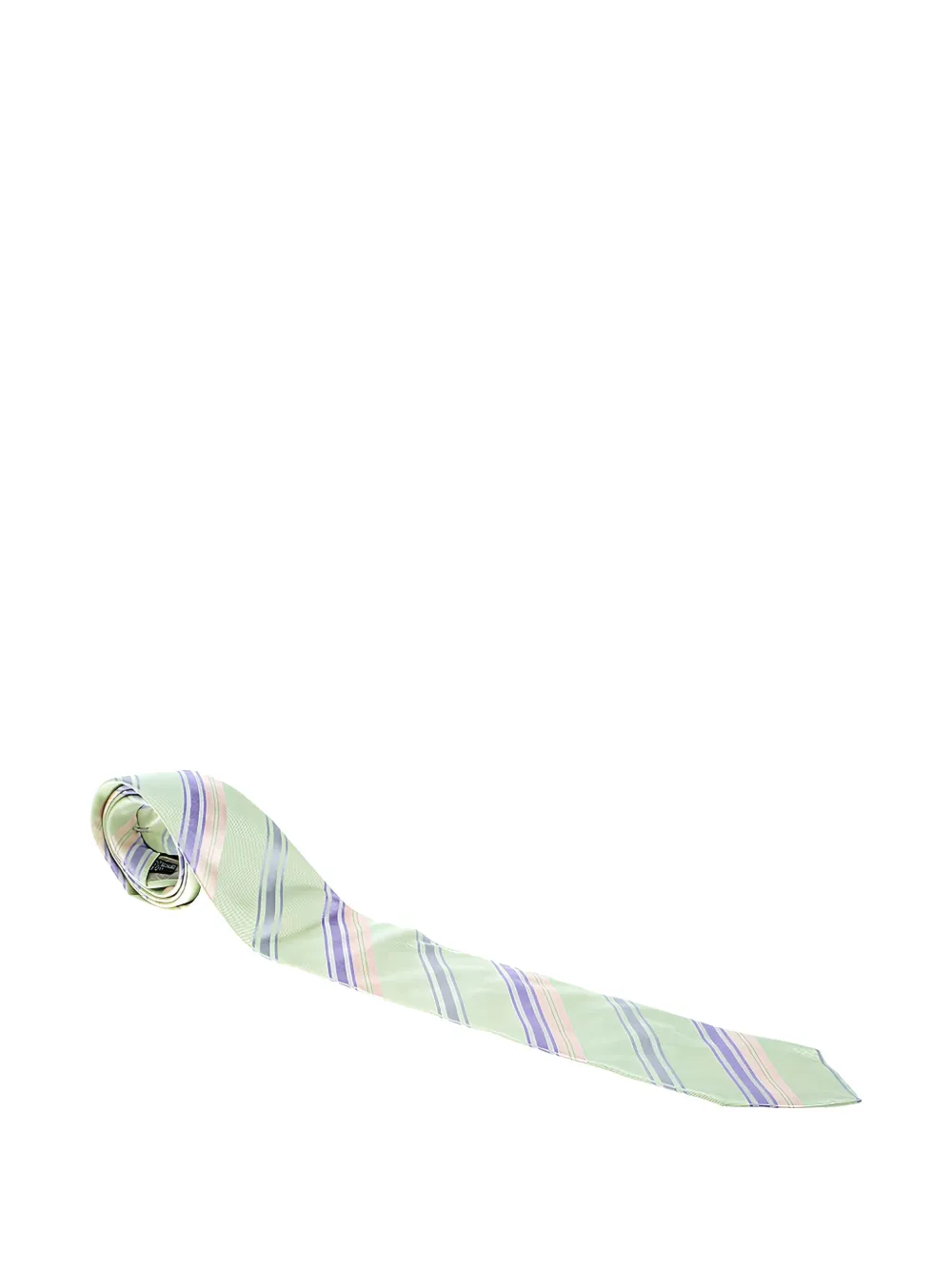 Giorgio Armani Pre-Owned silk diagonal-stripes tie | Green | Image 1