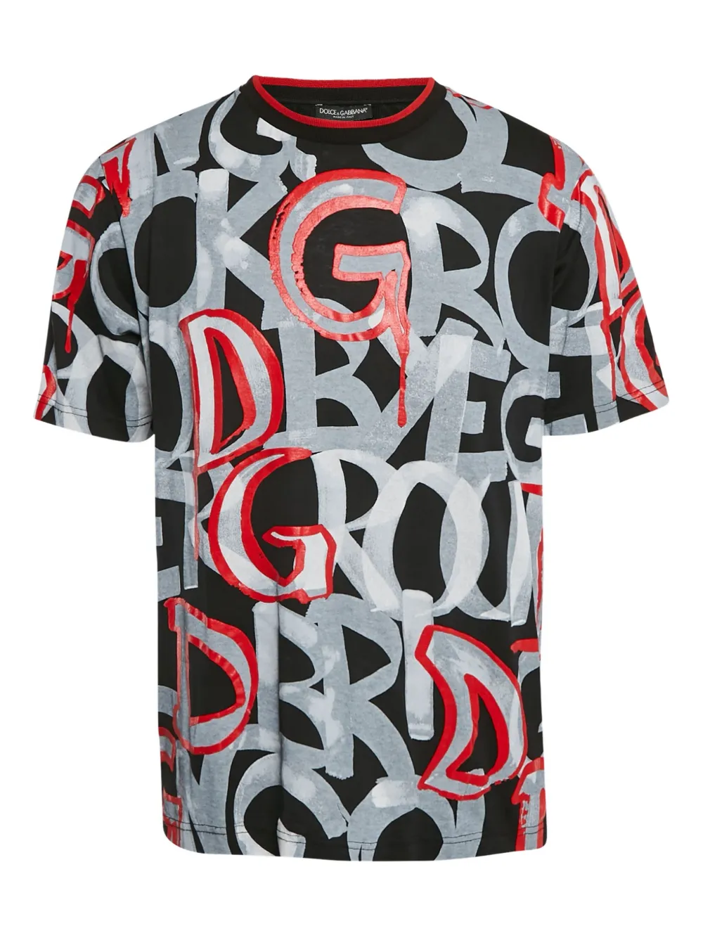 Dolce & Gabbana Pre-Owned graffiti-print cotton t-shirt | Black | Image 1