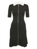 Maje pre-owned ribbed zip-up dress - Black