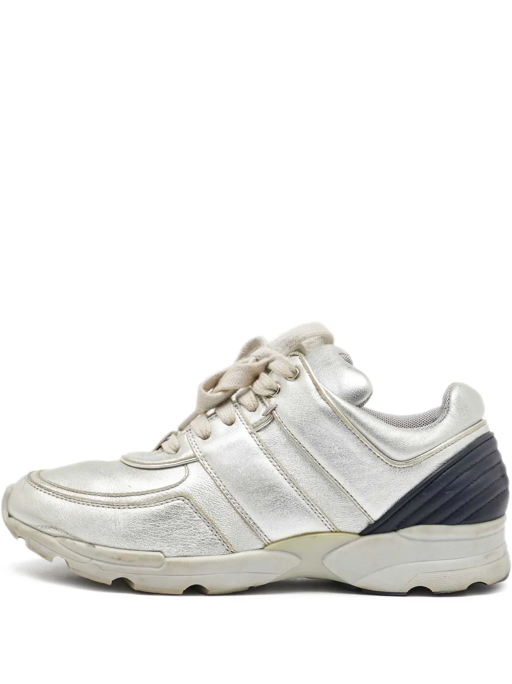 CHANEL Pre-Owned Interlocking CC logo sneakers | Silver | Image 1