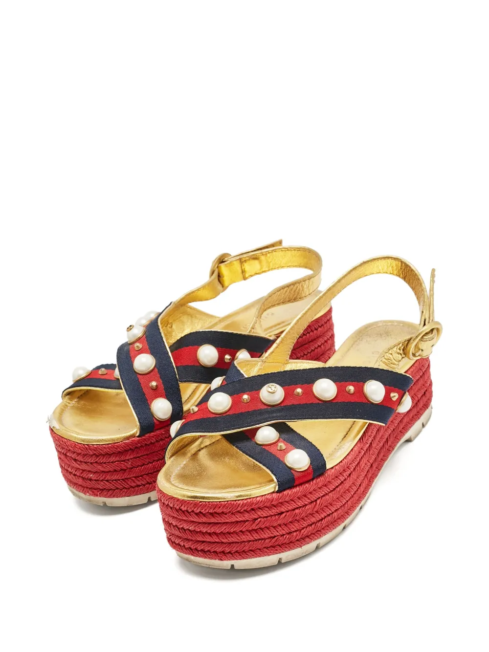 Gucci Pre-Owned 60 mm sandalen verfraaid met studs - Rood