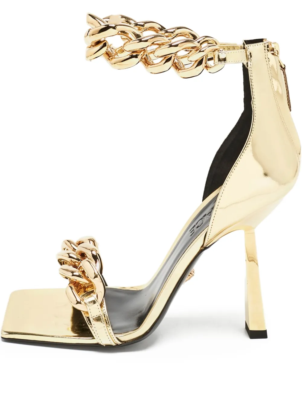 Pre-owned Versace Medusa Chain Ankle-strap Sandals