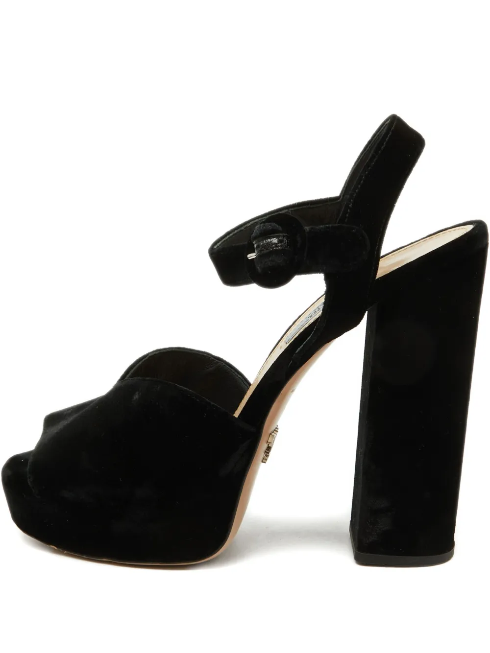 Prada Pre-Owned 130mm leather heeled sandals | Black | Image 1