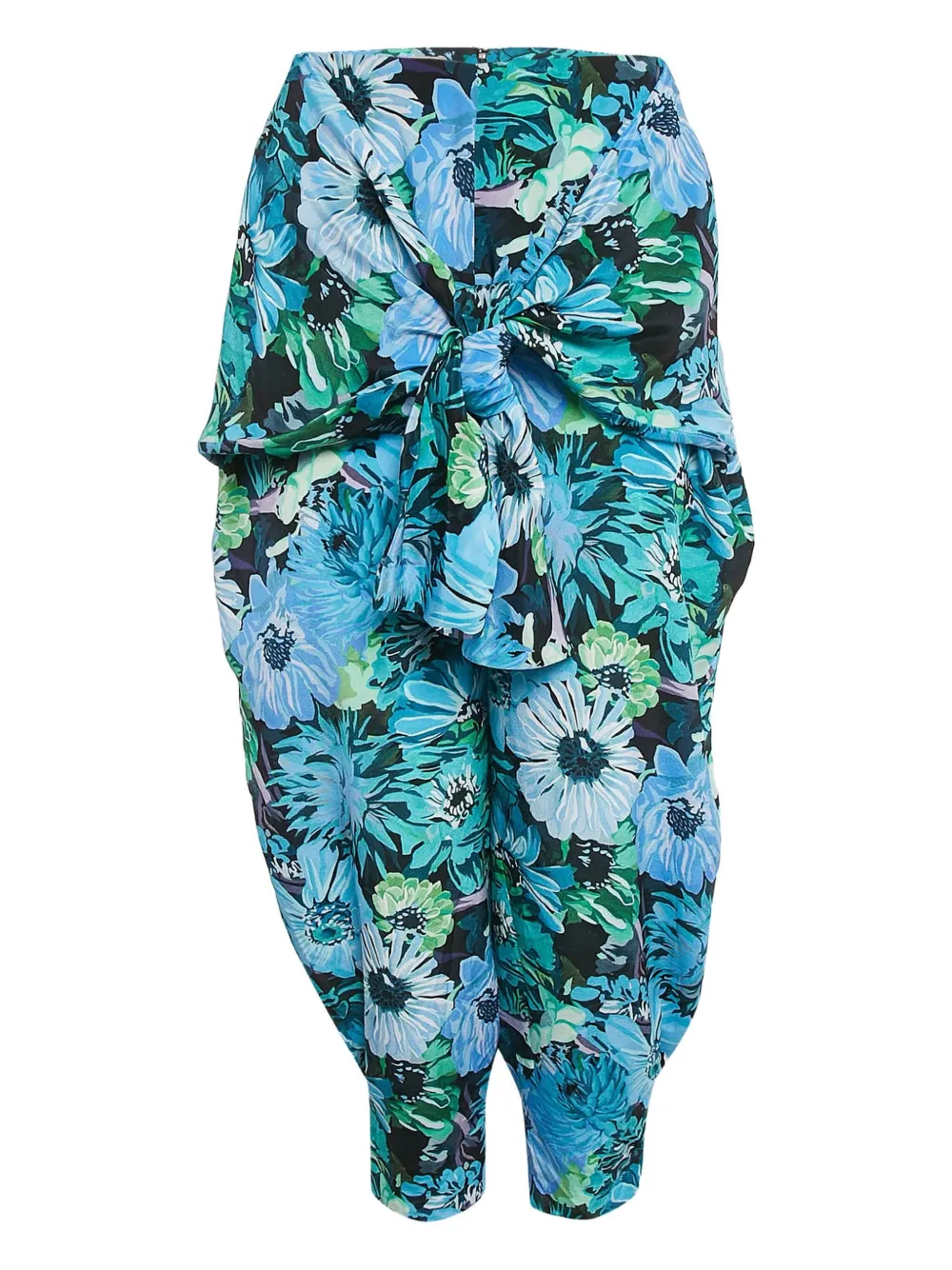 Stella McCartney Pre-Owned Pantaloni in seta a fiori - Blu