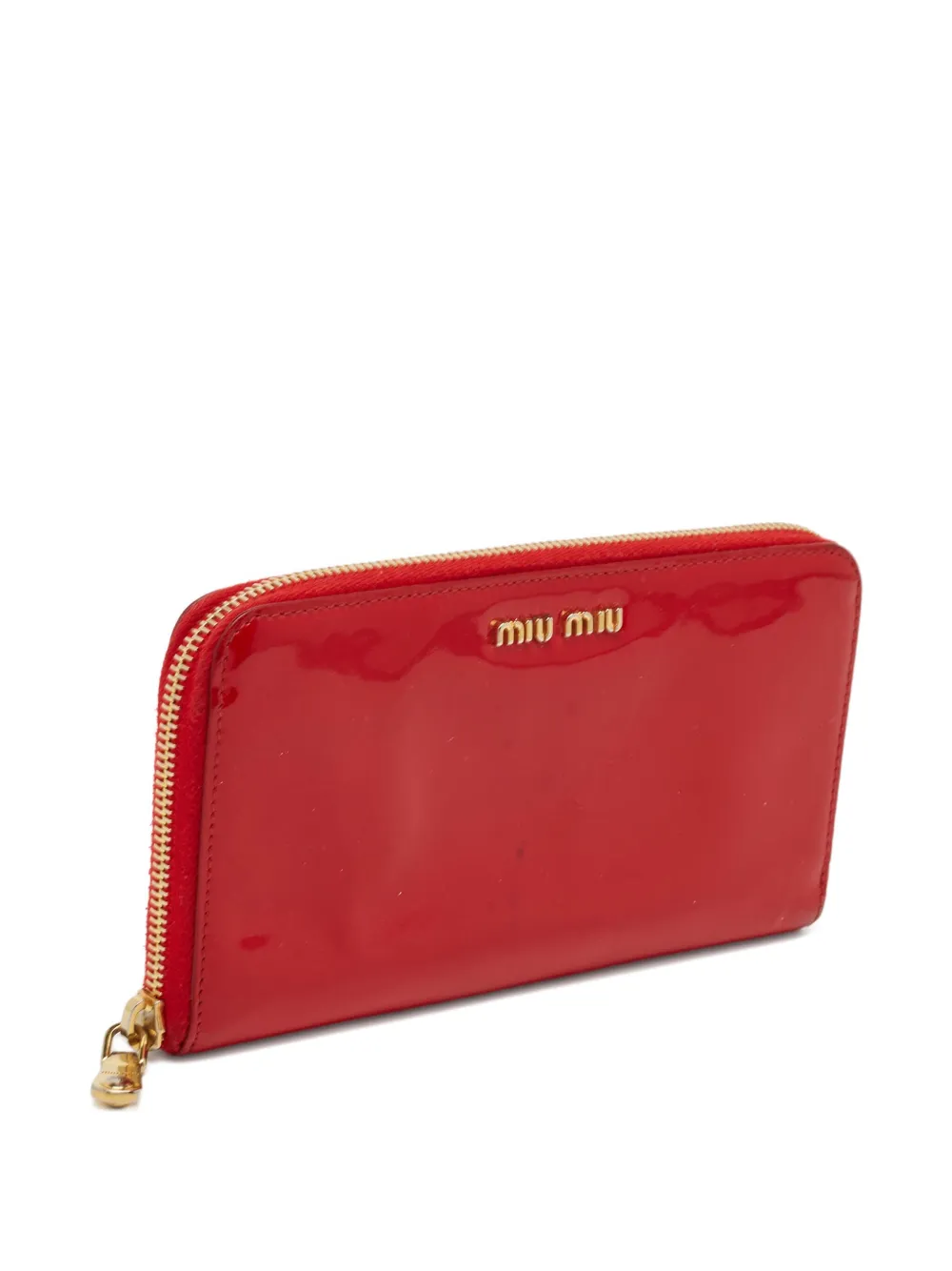 Pre-owned Miu Miu Patent-leather Zip Wallet
