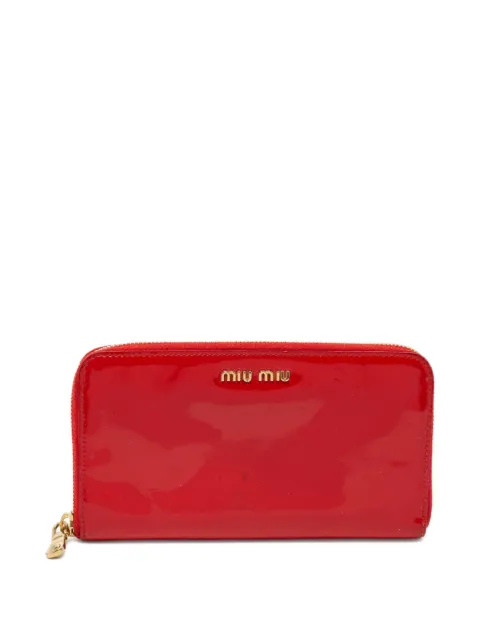 Miu Miu Pre-Owned patent-leather zip wallet