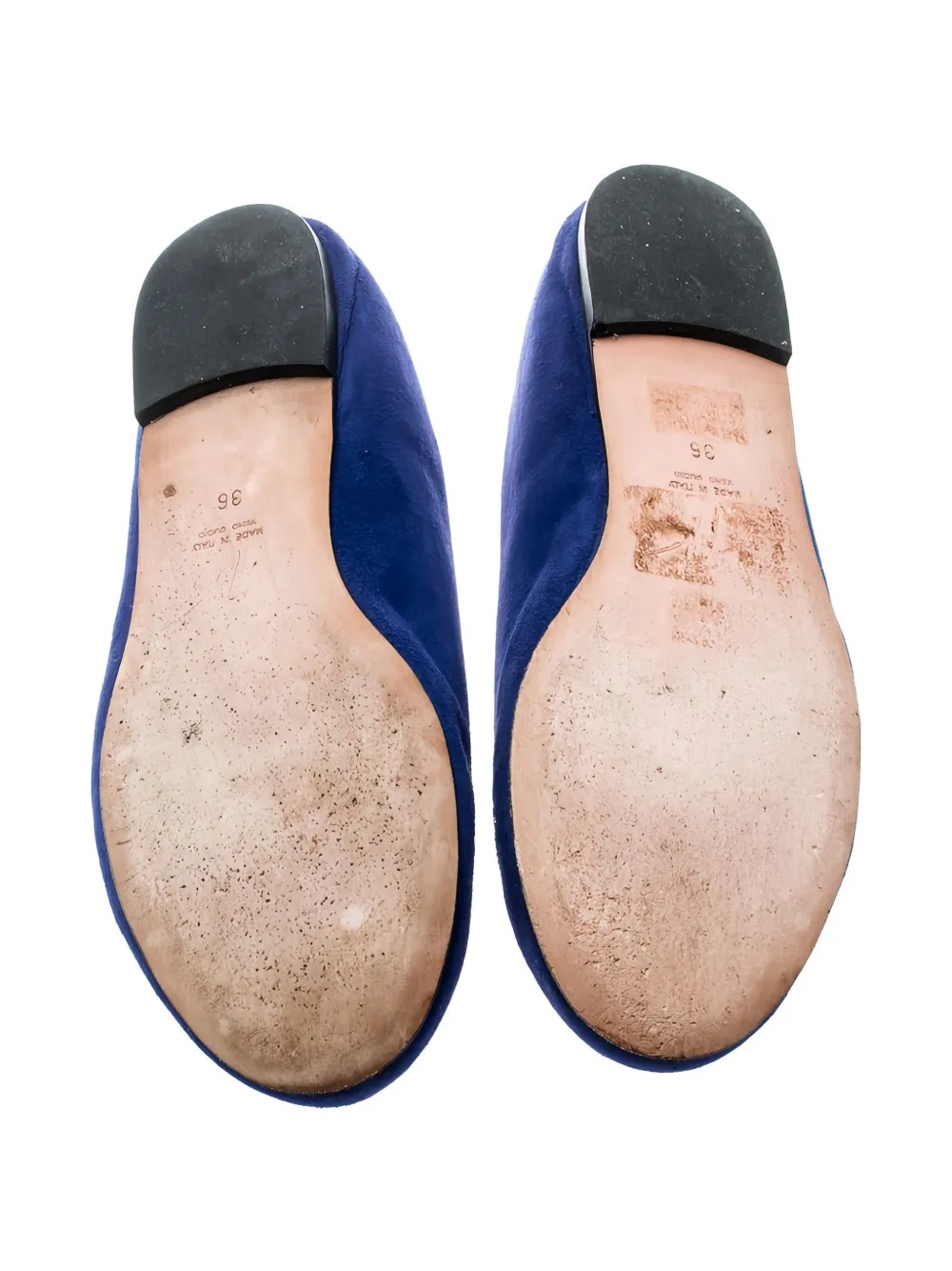 Pre-owned Giuseppe Zanotti Vintage Crystal-embellished Ballet Flats In Blue