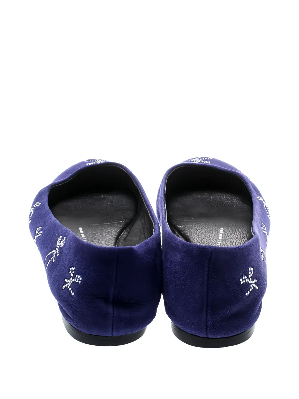 Pre-owned Giuseppe Zanotti Vintage Crystal-embellished Ballet Flats In Blue
