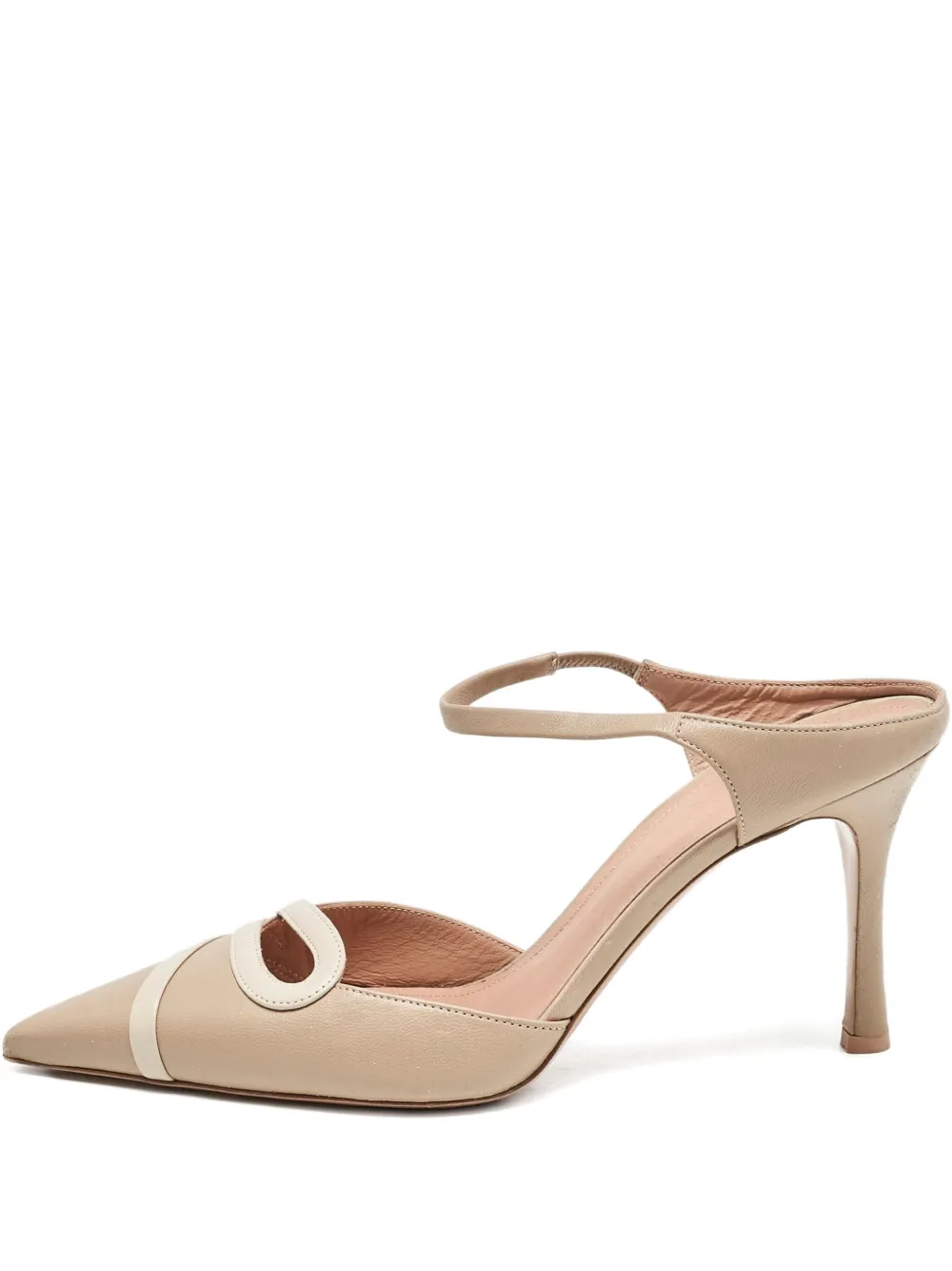 Malone Souliers pre-owned 80mm leather strapped pumps | Neutrals | Image 1
