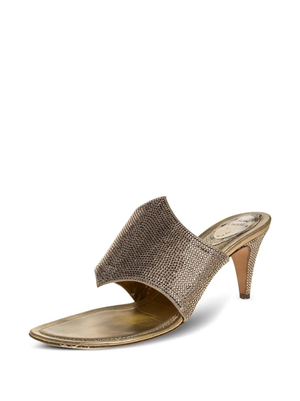 René Caovilla 70 mm sandalen verfraaid met kristallen - Goud