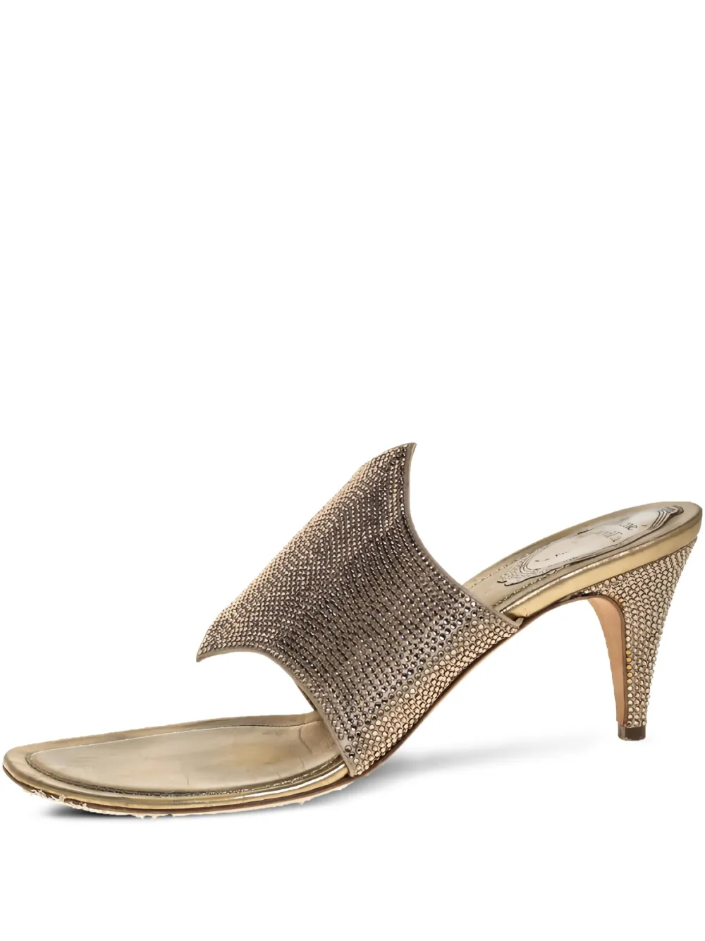 René Caovilla 70mm crystal-embellished heeled sandals | Gold | Image 1