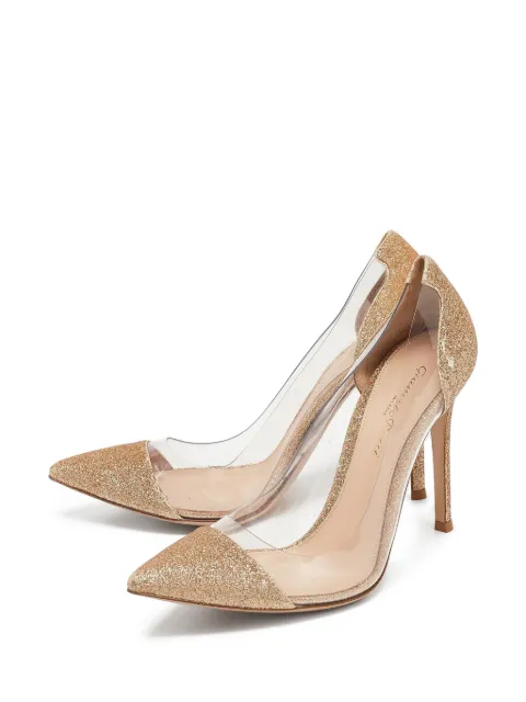 Gianvito Rossi 105mm Plexi glittered pointed-toe heels