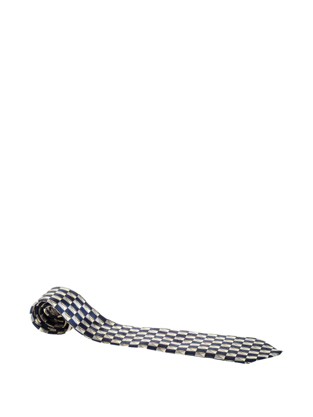 checked silk tie