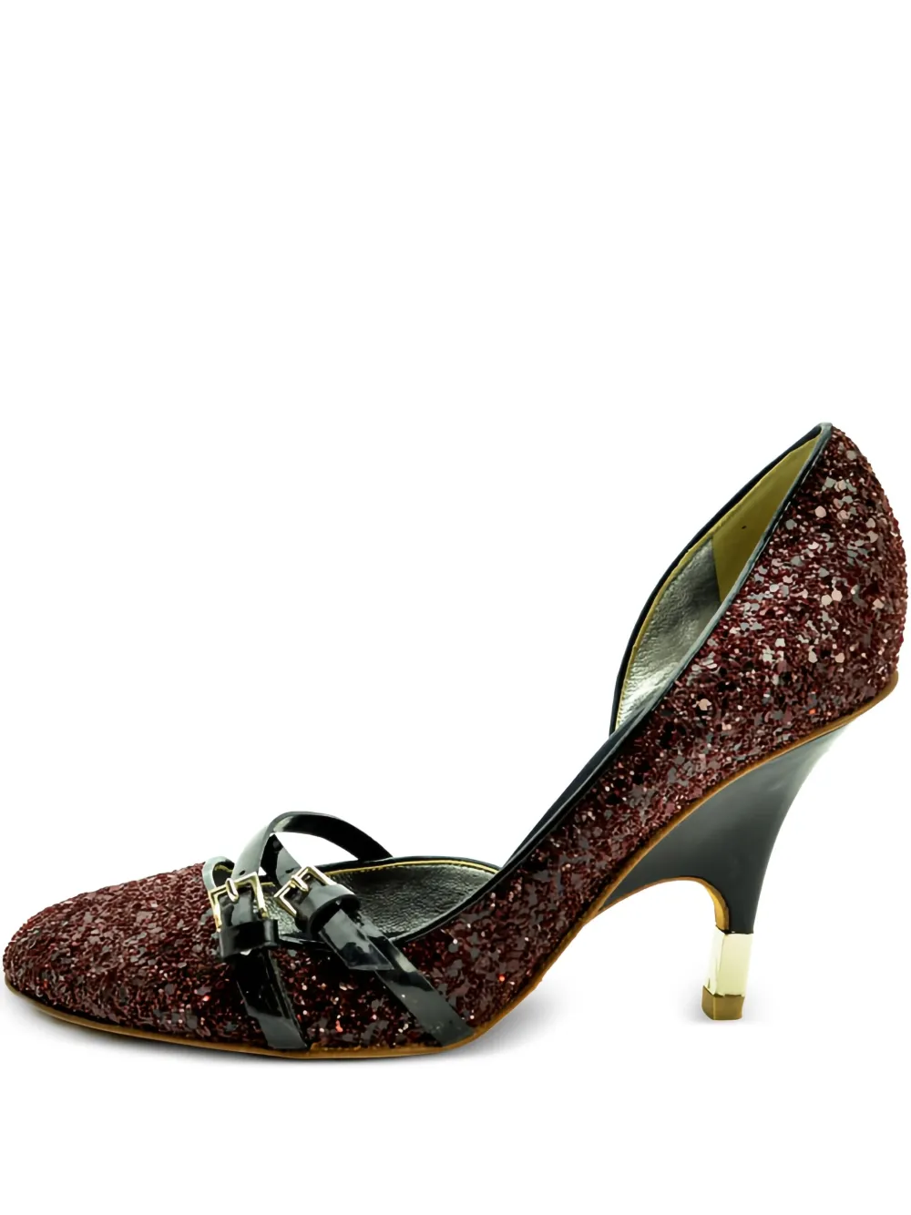 Giuseppe Zanotti Vintage 90mm glitter buckle pumps | Brown | Image 1