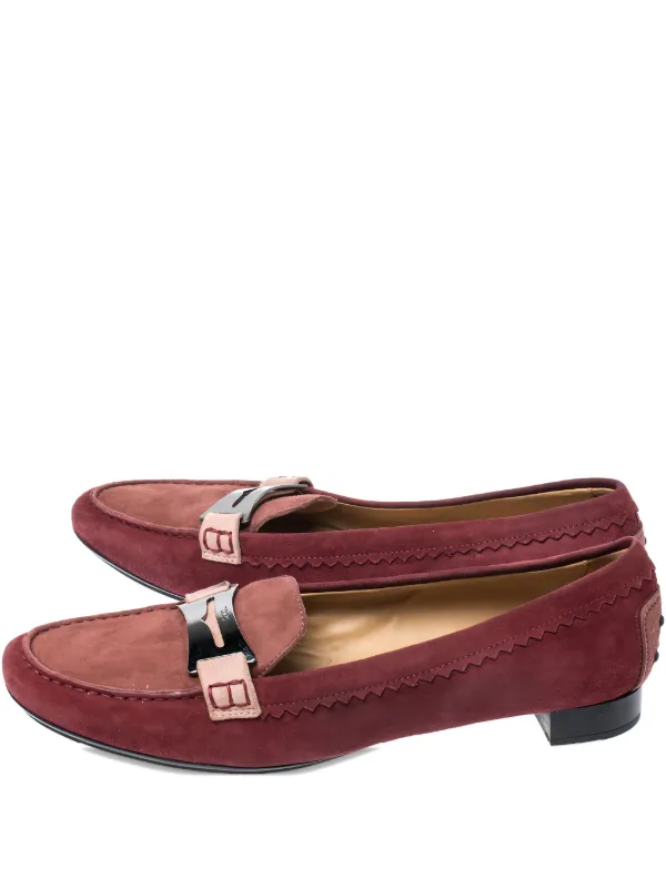 Tod's Vintage スエード ペニーローファー | レッド | FARFETCH JP